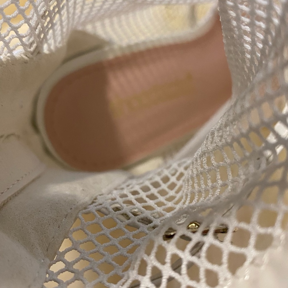 Shoe Dazzle White Mesh Sandals with Stiletto Heel - Picture 5 of 7